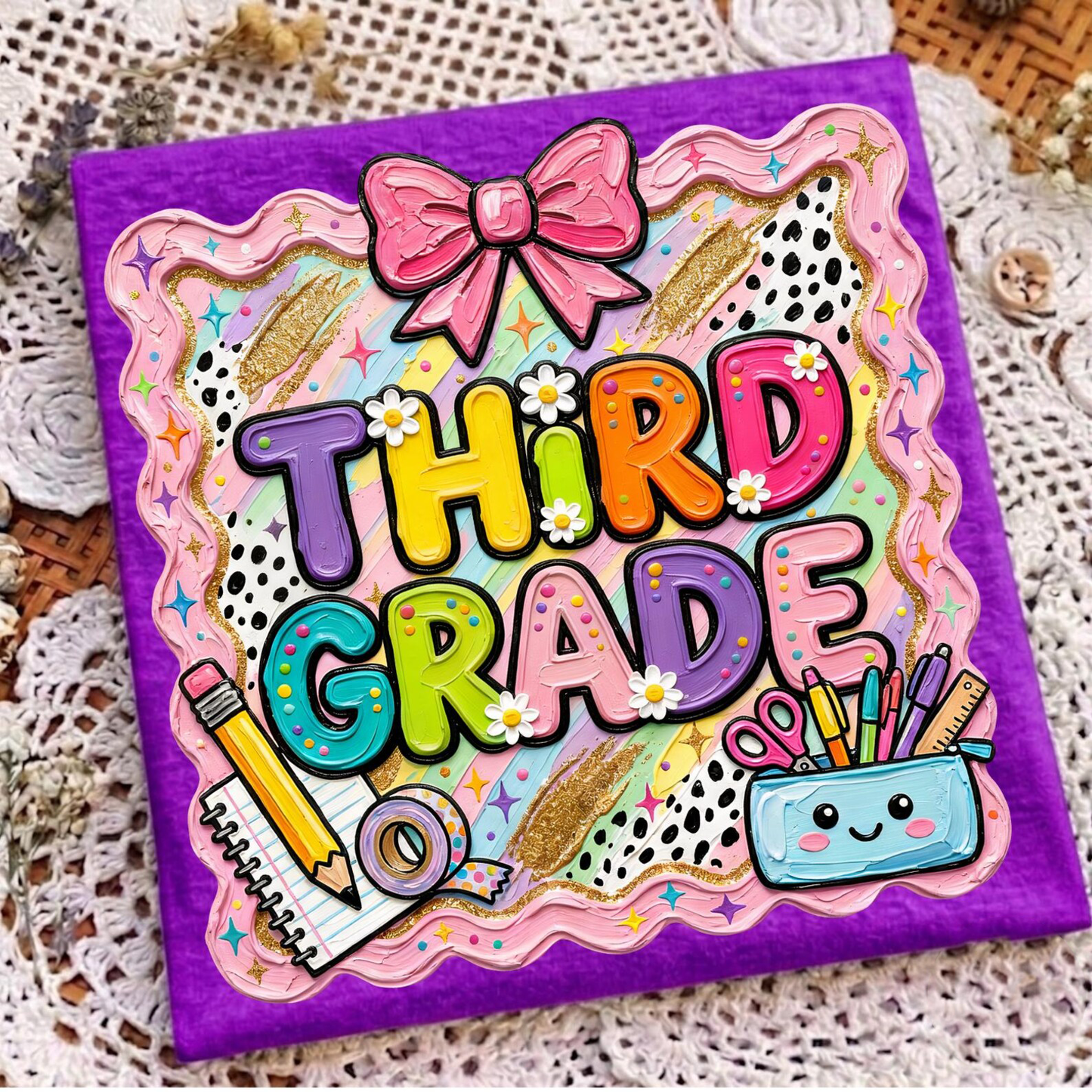 Third Grade - Girl Youth - Full Color DTF Transfer - Thrifty Thursday