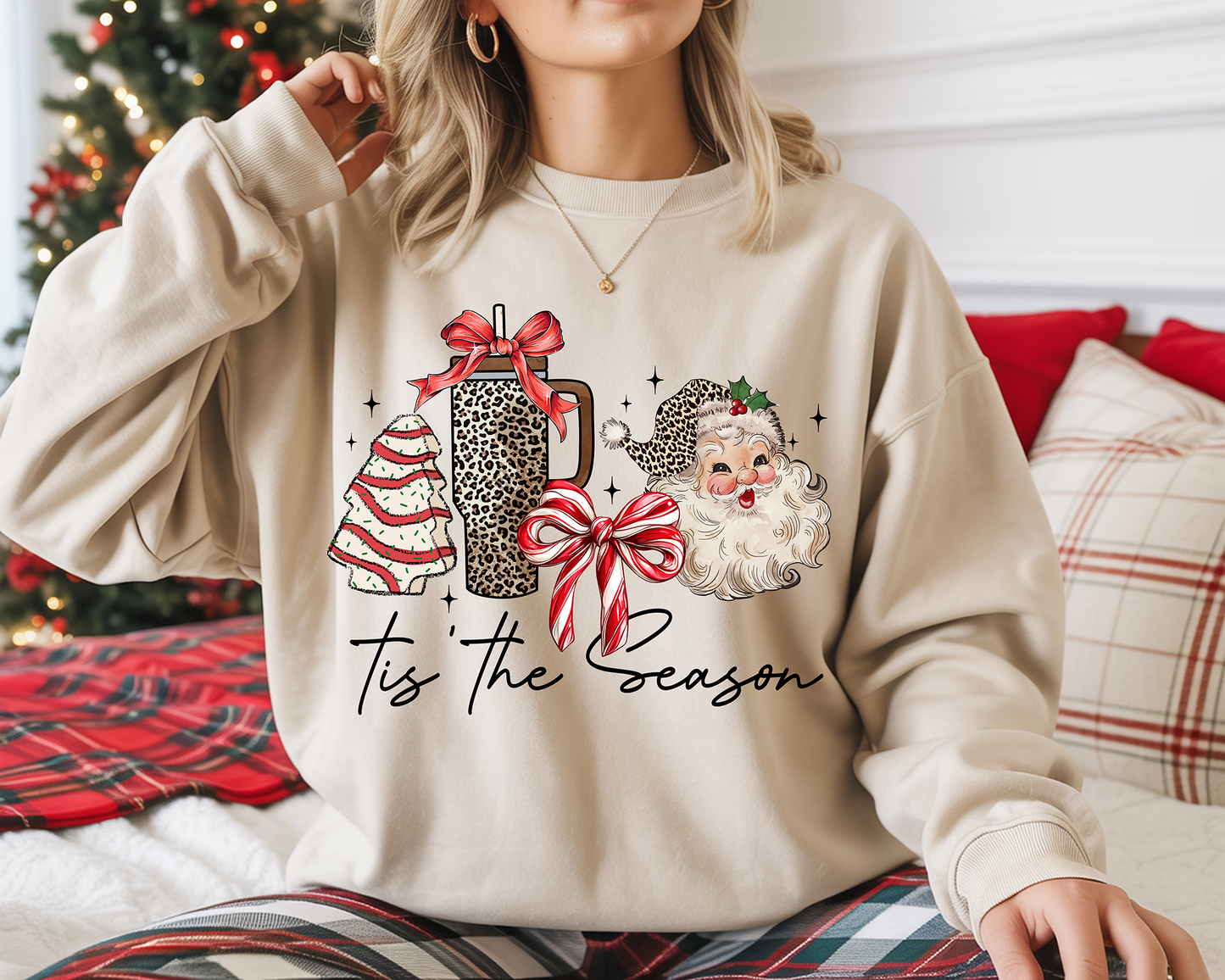 Tis The Season Leopard-Full Color DTF Transfer - Friday New Releases-2-5 Business Days