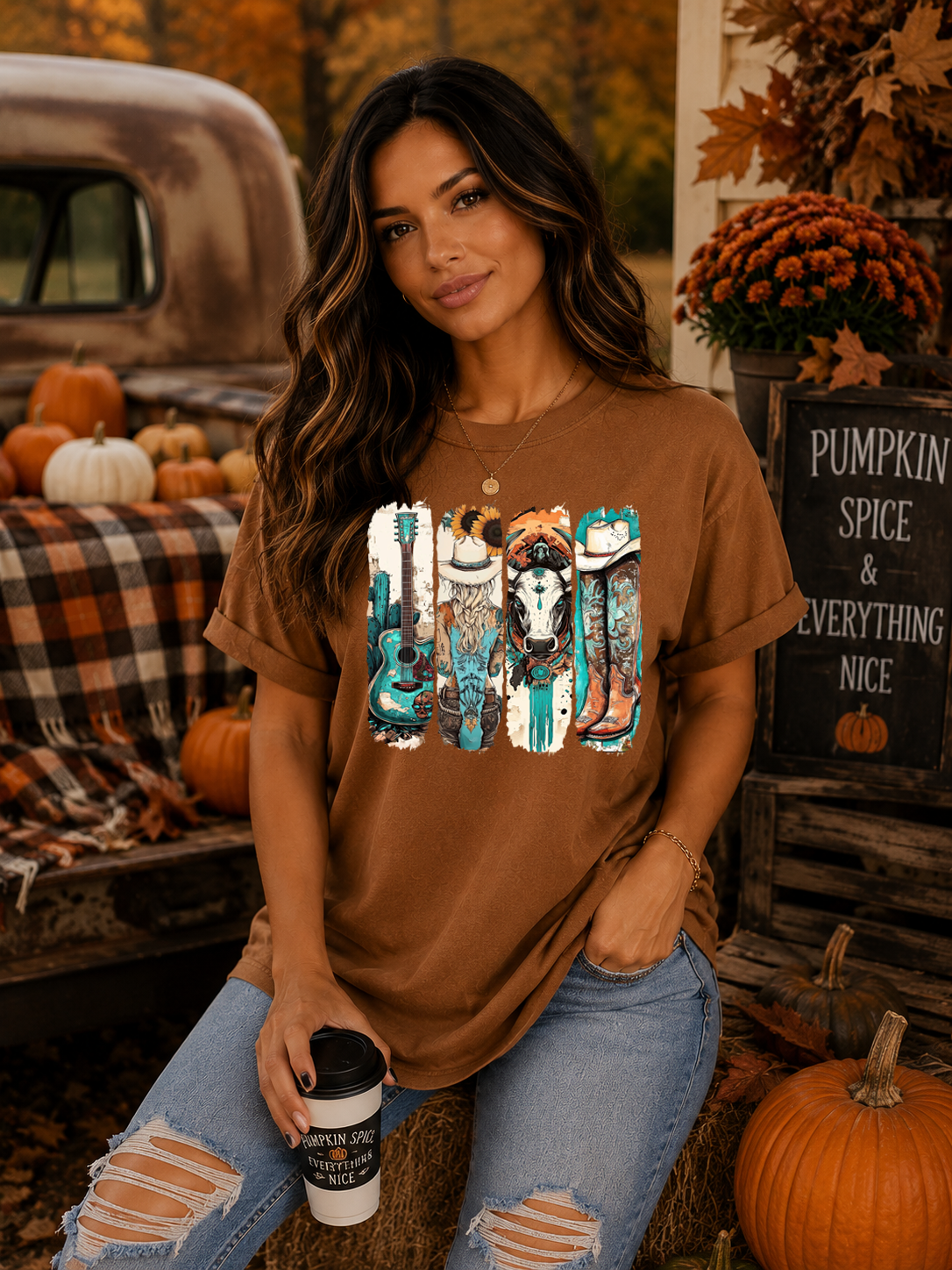 Turquoise Collage - Full Color DTF Transfer - Grab It Tuesday