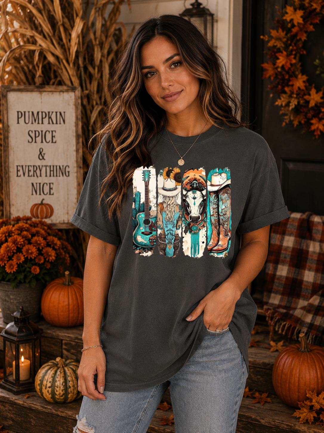 Turquoise Collage - Full Color DTF Transfer - Grab It Tuesday