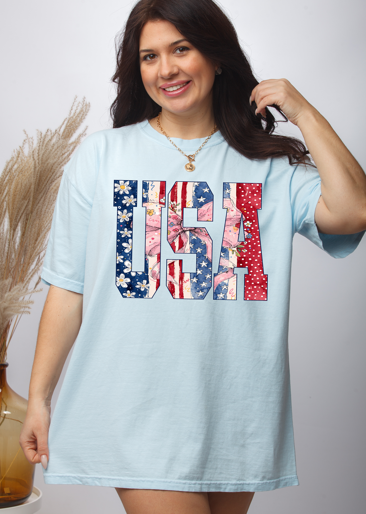 USA Floral - Full Color - DTF Transfer - 2-5 Business Days
