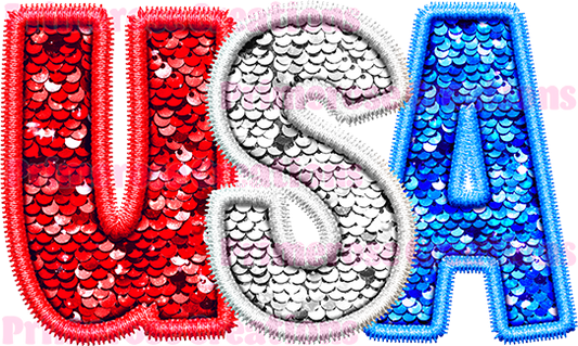 USA Faux Sequin