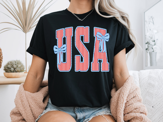 USA Striped - Full Color - DTF Transfer - 2-5 Business Days
