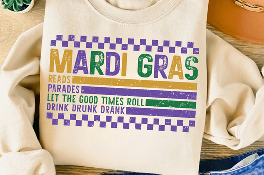 VINTAGE MARDI GRAS - DTF TRANSFER