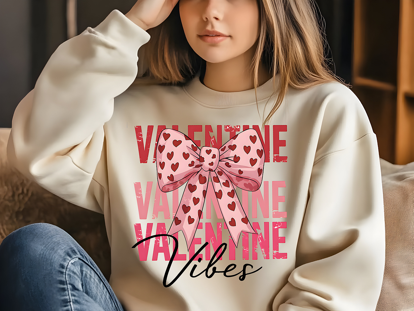 Valentine Vibes Coquette Bow - DTF TRANSFER - PREORDER