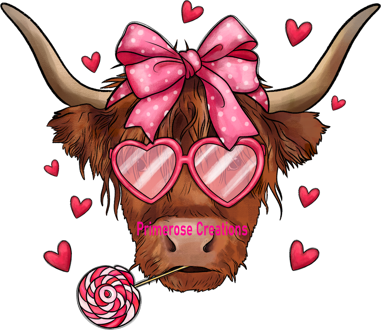 Vday Highland Cow DTF