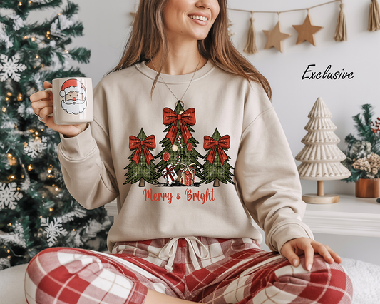 Vintage Merry and Bright - Full Color - DTF TRANSFER - NEW RELEASE (Exclusive)