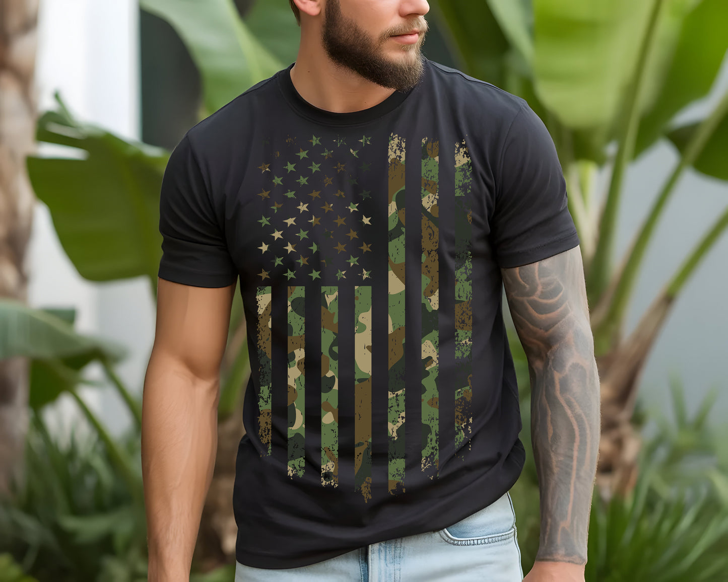 Camo Flag - Full Color - DTF Transfer - 2 to 5 business days
