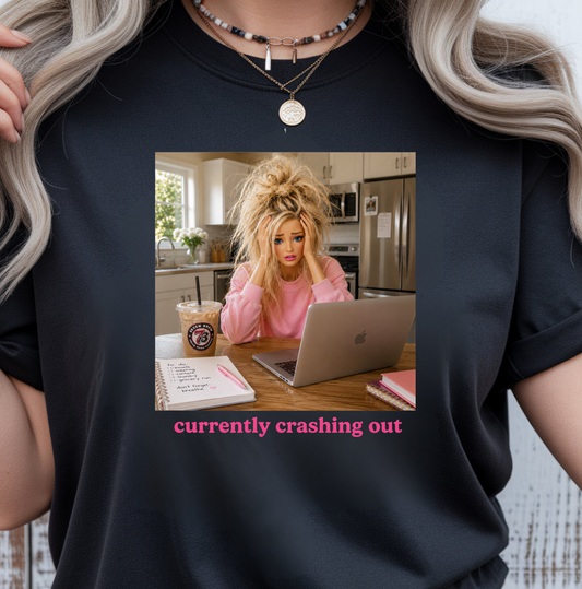 Currently Crashing Out - Full Color - DTF Transfer - 2-5 Business Days