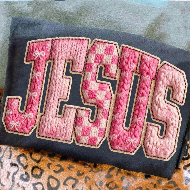 Faux Yarn Jesus- Full Color DTF Transfer-RTS#U