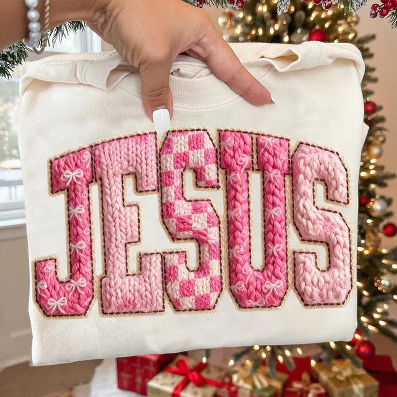 Faux Yarn Jesus- Full Color DTF Transfer-RTS#U