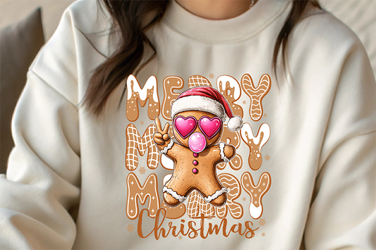 Gingerbread merry Christmas-DTF TRANSFER- 2-5 Business Days