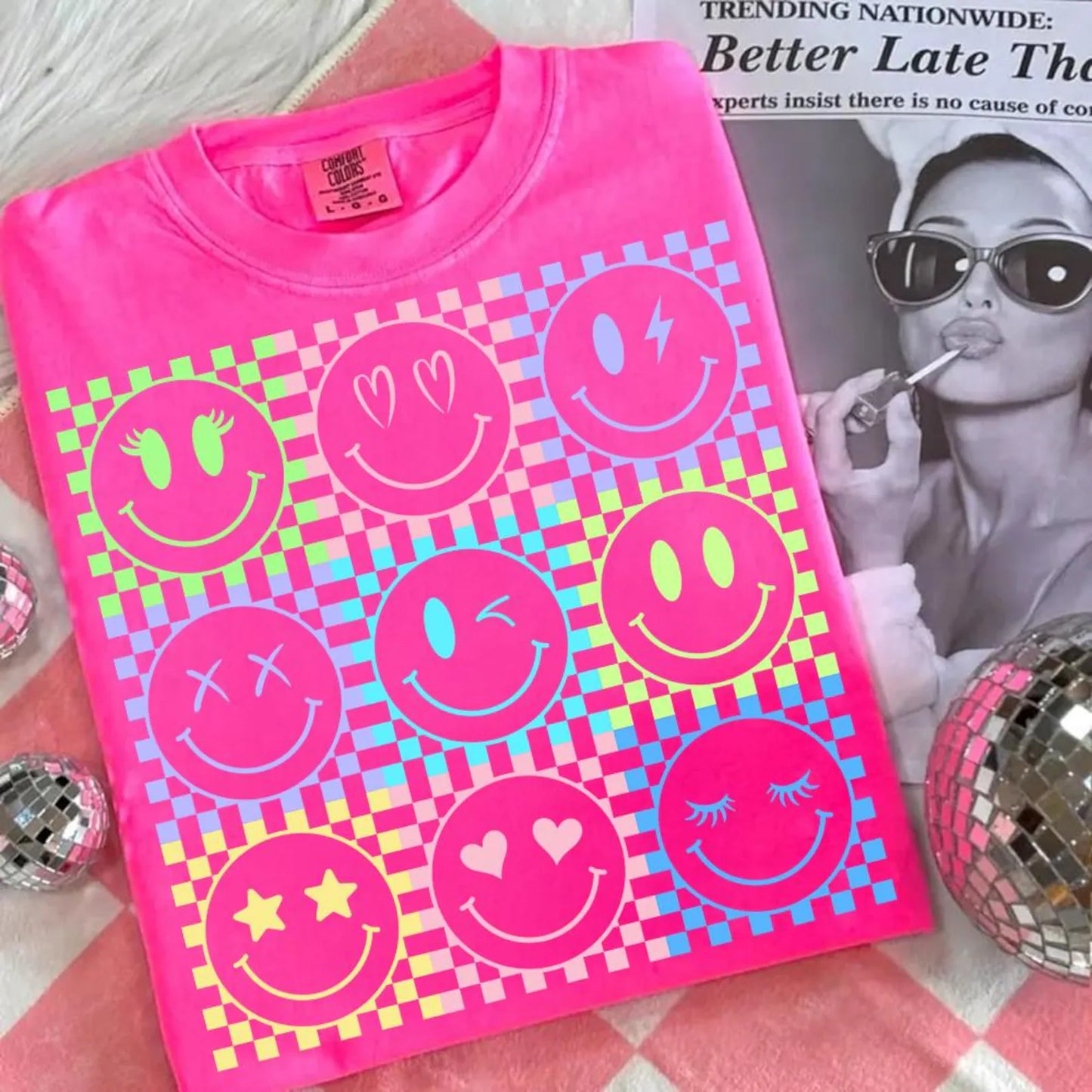 Neon Smilies - Full Color - DTF Transfer