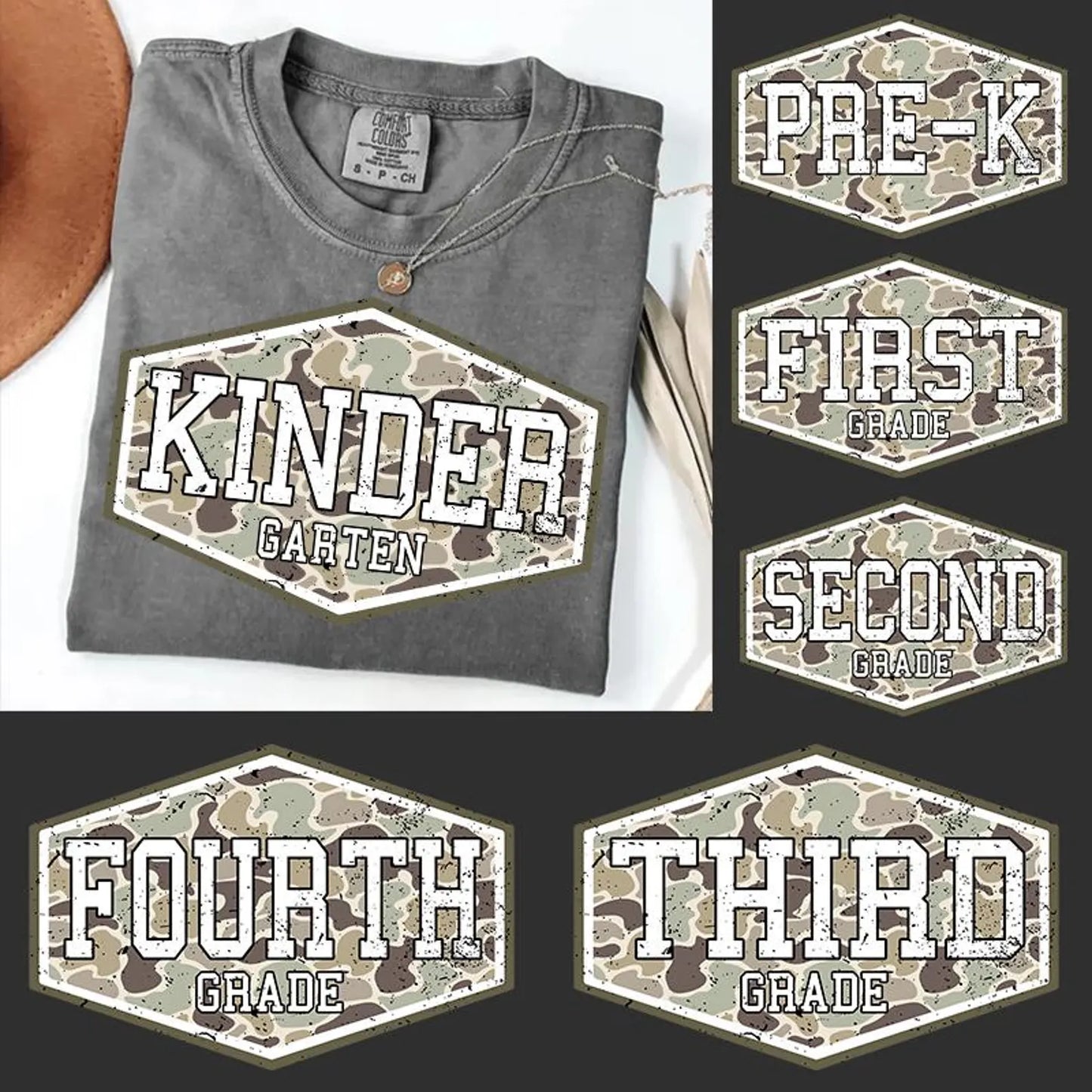 Pre-K Camo - Boy Youth - Full Color DTF Transfer - Thrifty Thursday