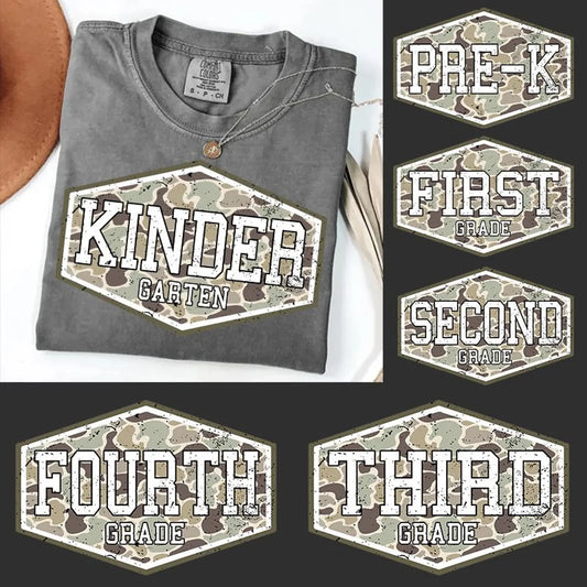 Second Grade Camo - Boy Youth - Full Color DTF Transfer - Flash Grab Friday