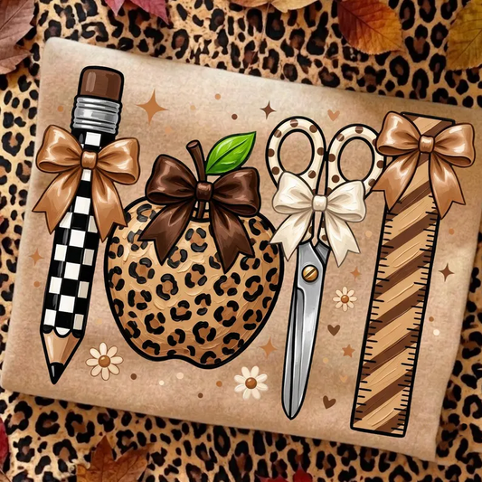 Teacher School Supplies - Full Color DTF Transfer - Thrifty Thursday