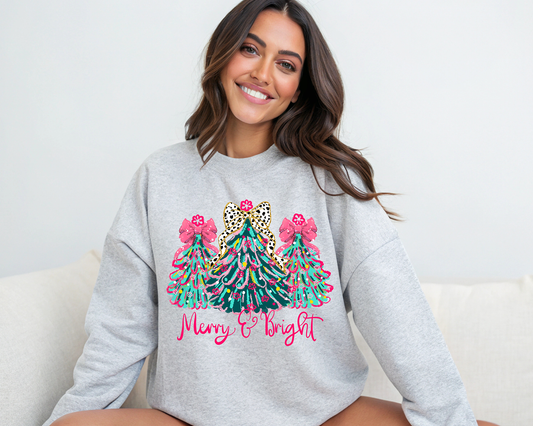 Merry and Bright - Full Color - DTF TRANSFER - 2-5 Business Days