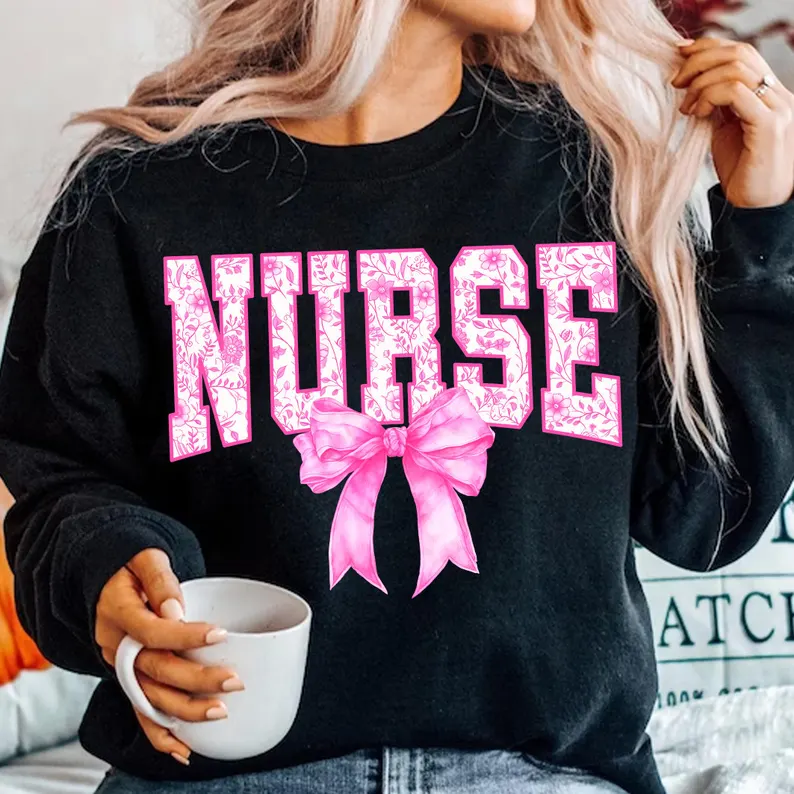 Nurse Pink Floral - DTF TRANSFER - PREORDER