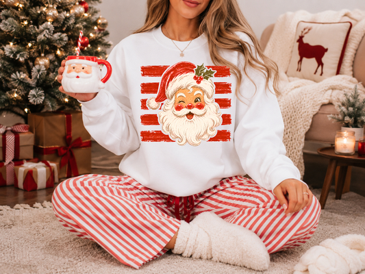 Striped Santa - Full Color DTF Transfer - Flash Grab Friday