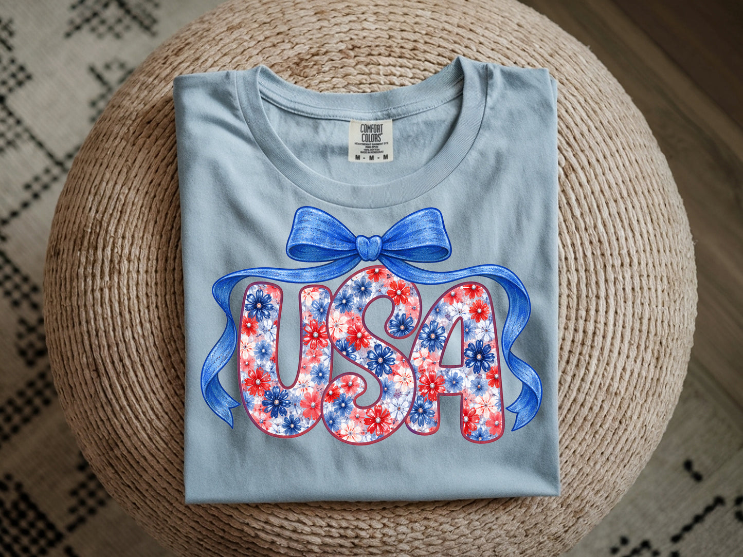 Floral USA Coquette - Full Color - DTF Transfer - 2 to 5 business days