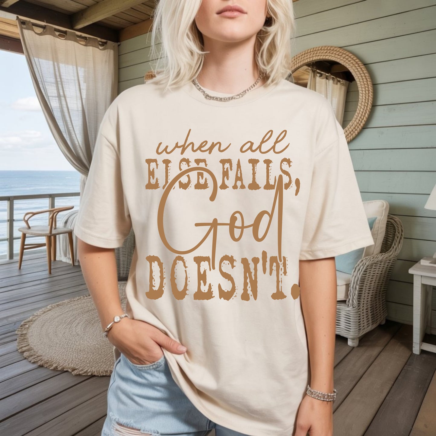 God Doesn't - Full Color - DTF Transfer - 2 to 5 business days