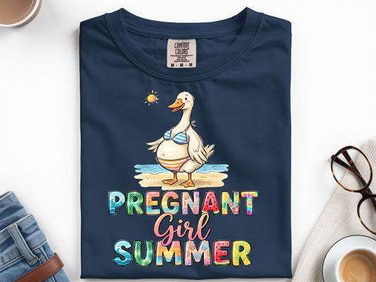 Pregnant Girl Summer -Full Color - DTF Transfer - WHOLESALE