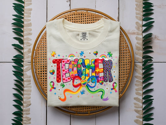 Autism Teacher -Full Color - DTF Transfer - 2 to 5 business days