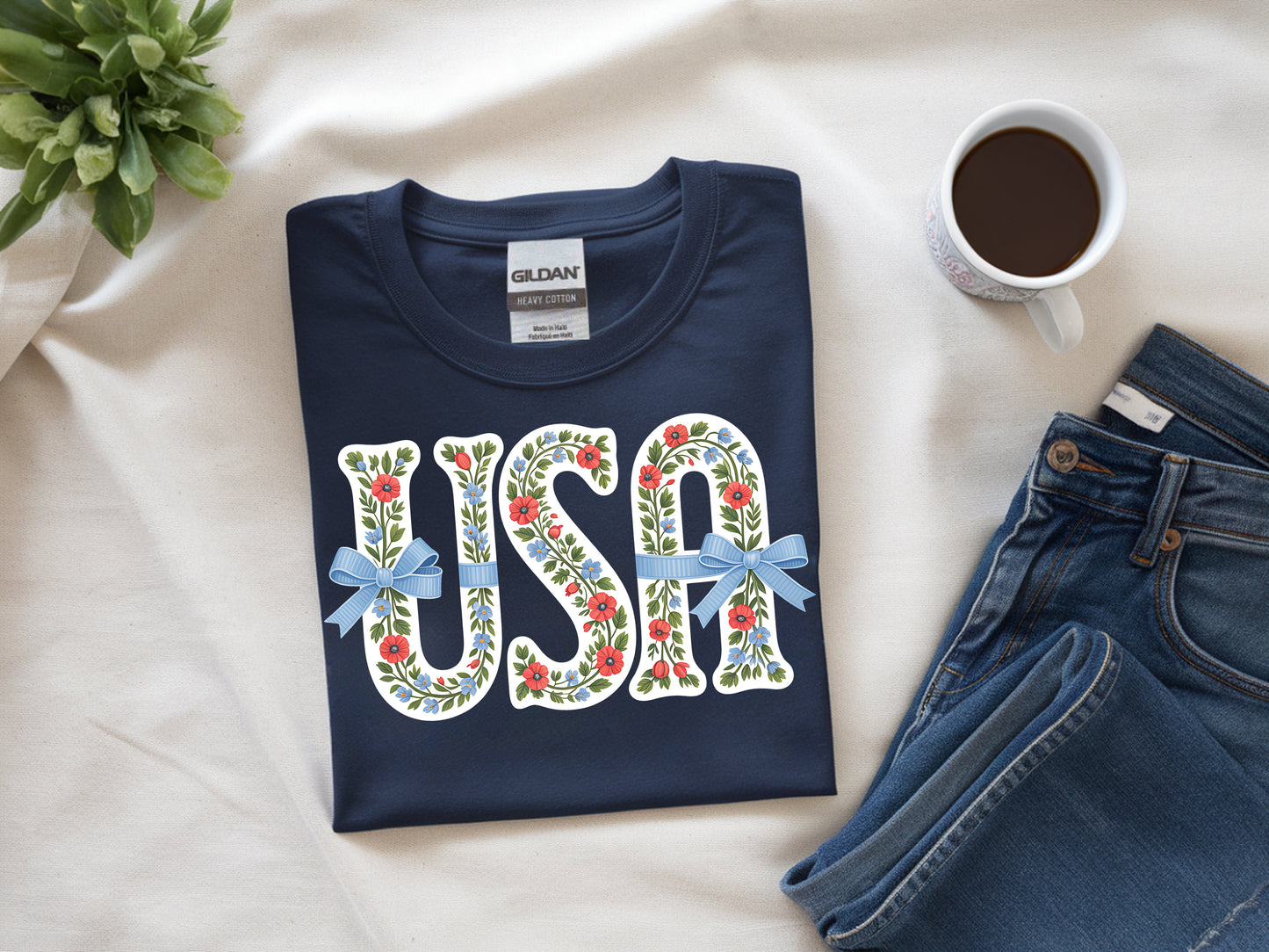 USA Floral- Full Color - DTF Transfer - 2 to 5 business days