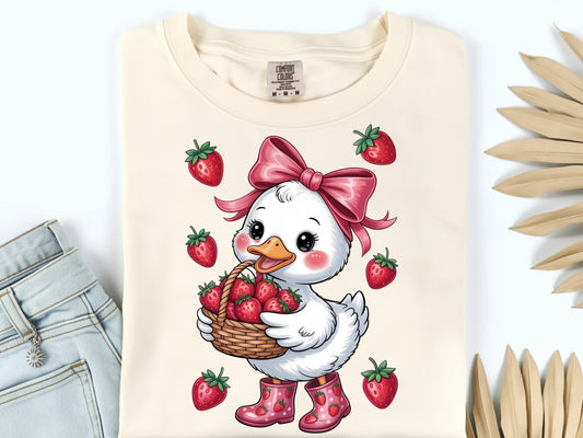 Strawberry Goose - Toddler - Full Color - DTF Transfer - 2-5 Business Days