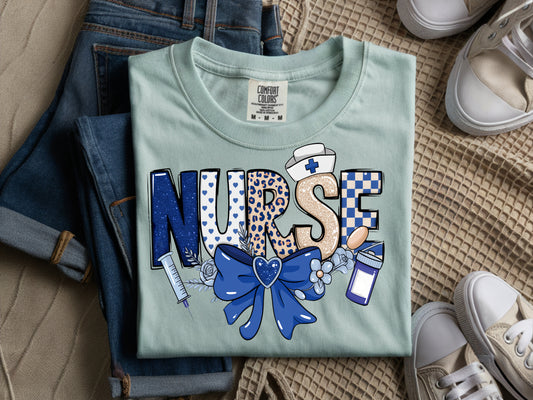 Nurse Blue - Full Color - DTF Transfer - 2-5 Business Days