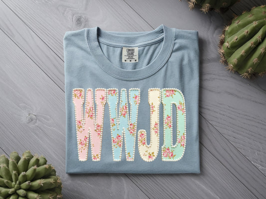 WWJD Pearl - Full Color - DTF Transfer -  2-5 Business Days