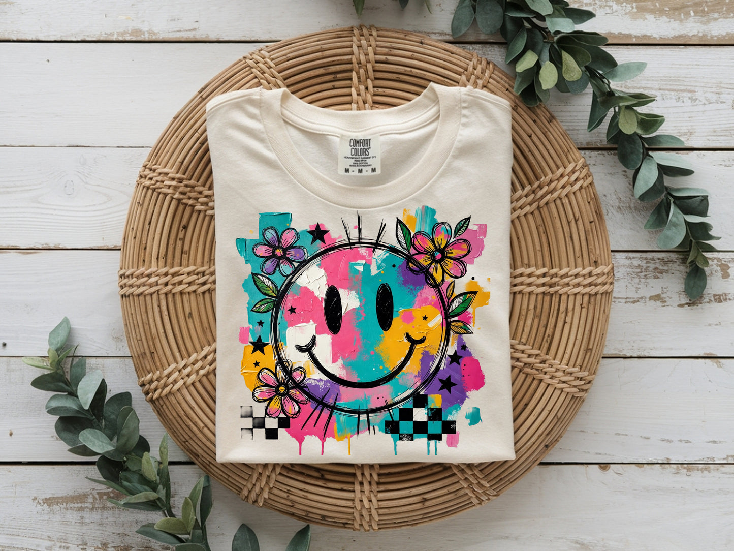 Colorful Smiley -Full Color - DTF Transfer - 2 to 5 business days