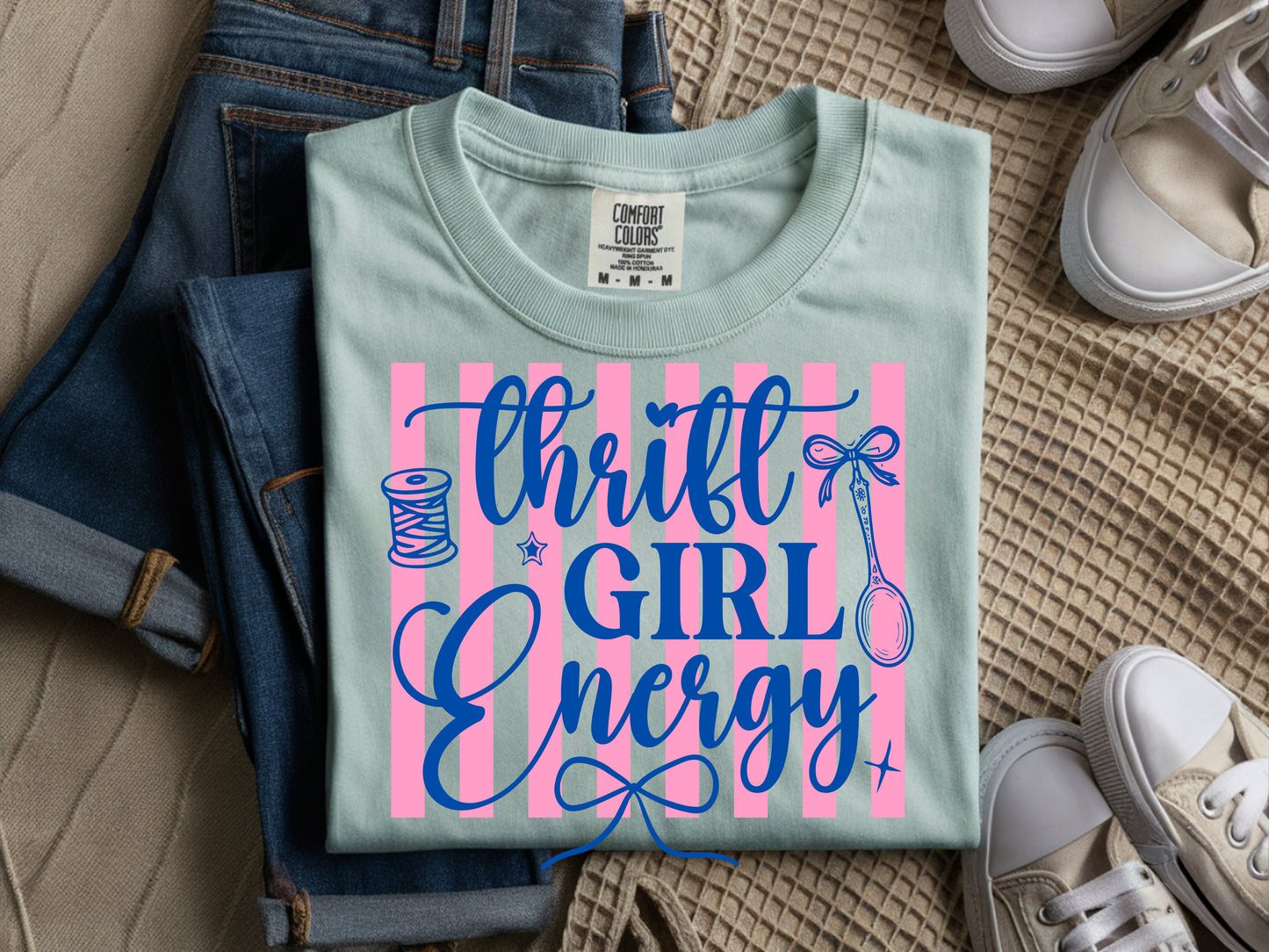 Thrift Girl Energy -Full Color - DTF Transfer - WHOLESALE