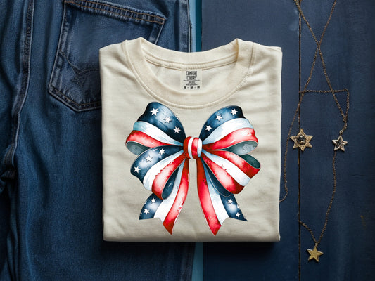 America Bow - Full Color - DTF Transfer - 2-5 Business Days