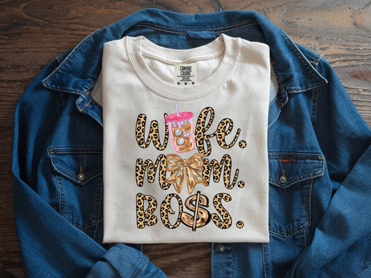 Leopard Wife Mom Boss - Full Color - DTF Transfer - 2 to 5 business days