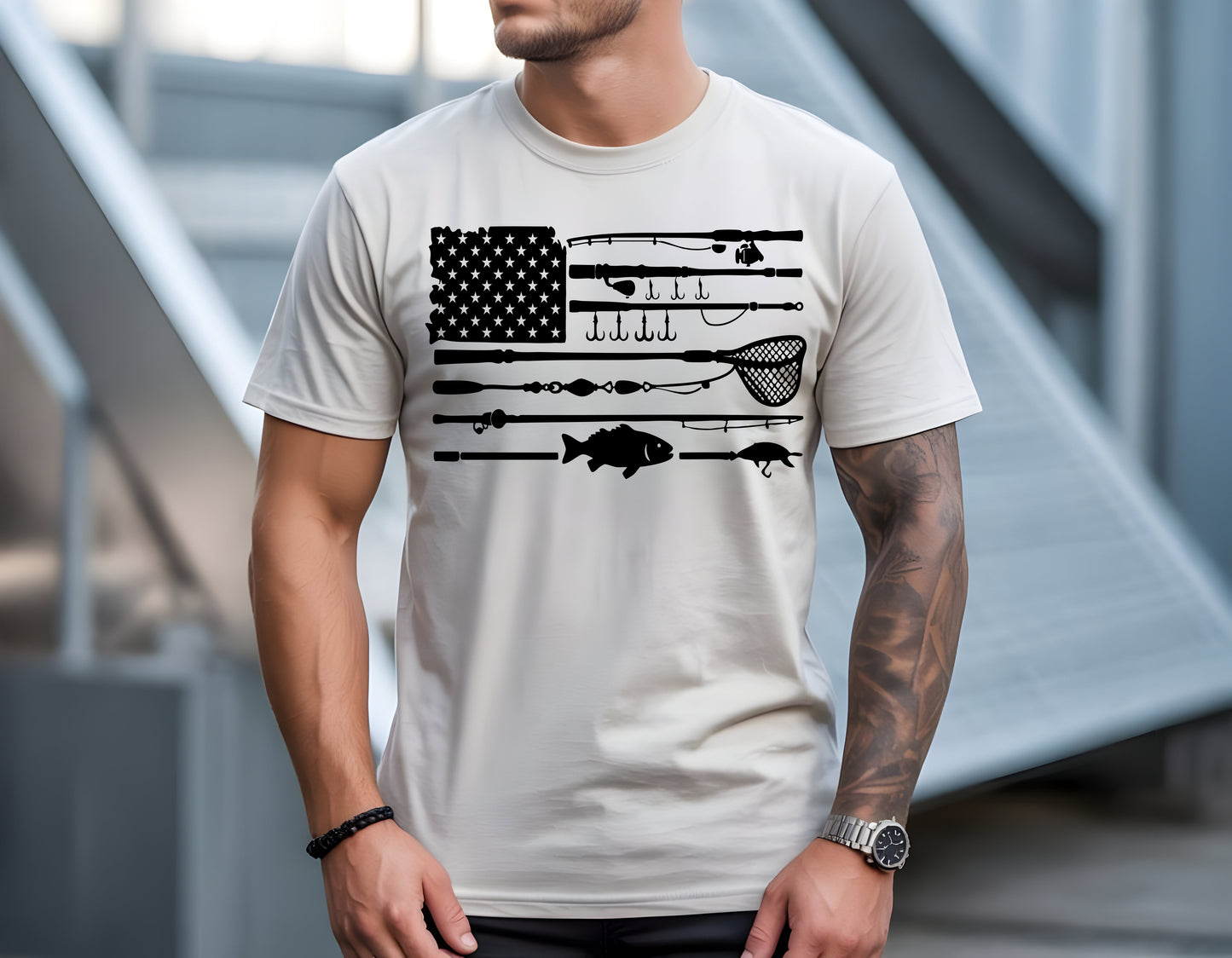 Fishin Flag- Full Color - DTF Transfer - WHOLESALE