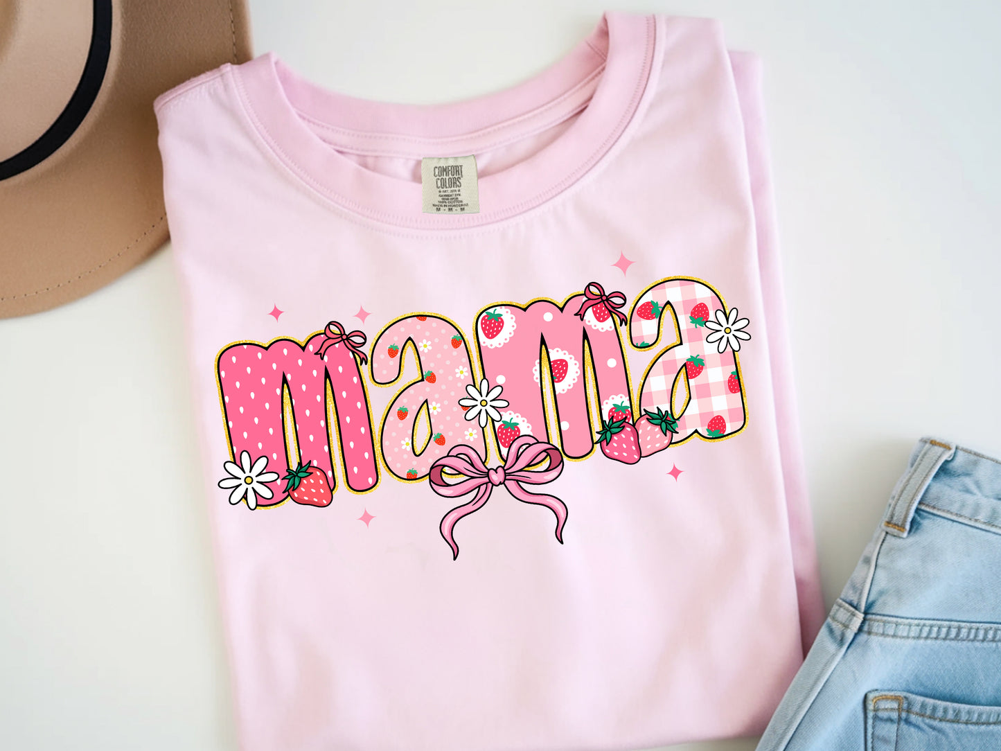 Mama Strawberry -Full Color - DTF Transfer - WHOLESALE