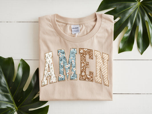 Amen Quilted- Full Color - DTF Transfer - 2 to 5 business days