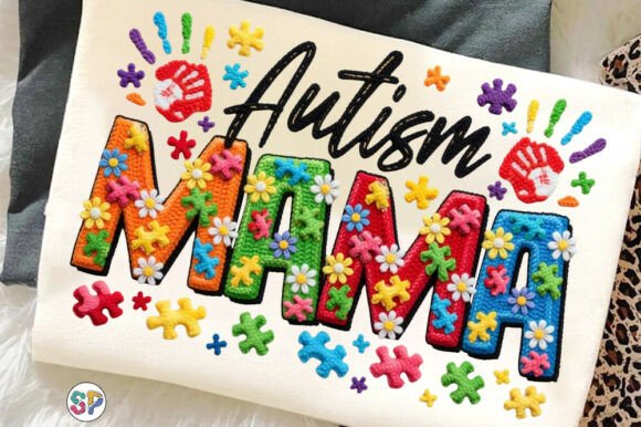 Autism Mama - Full Color - DTF Transfer - 2 to 5 business days