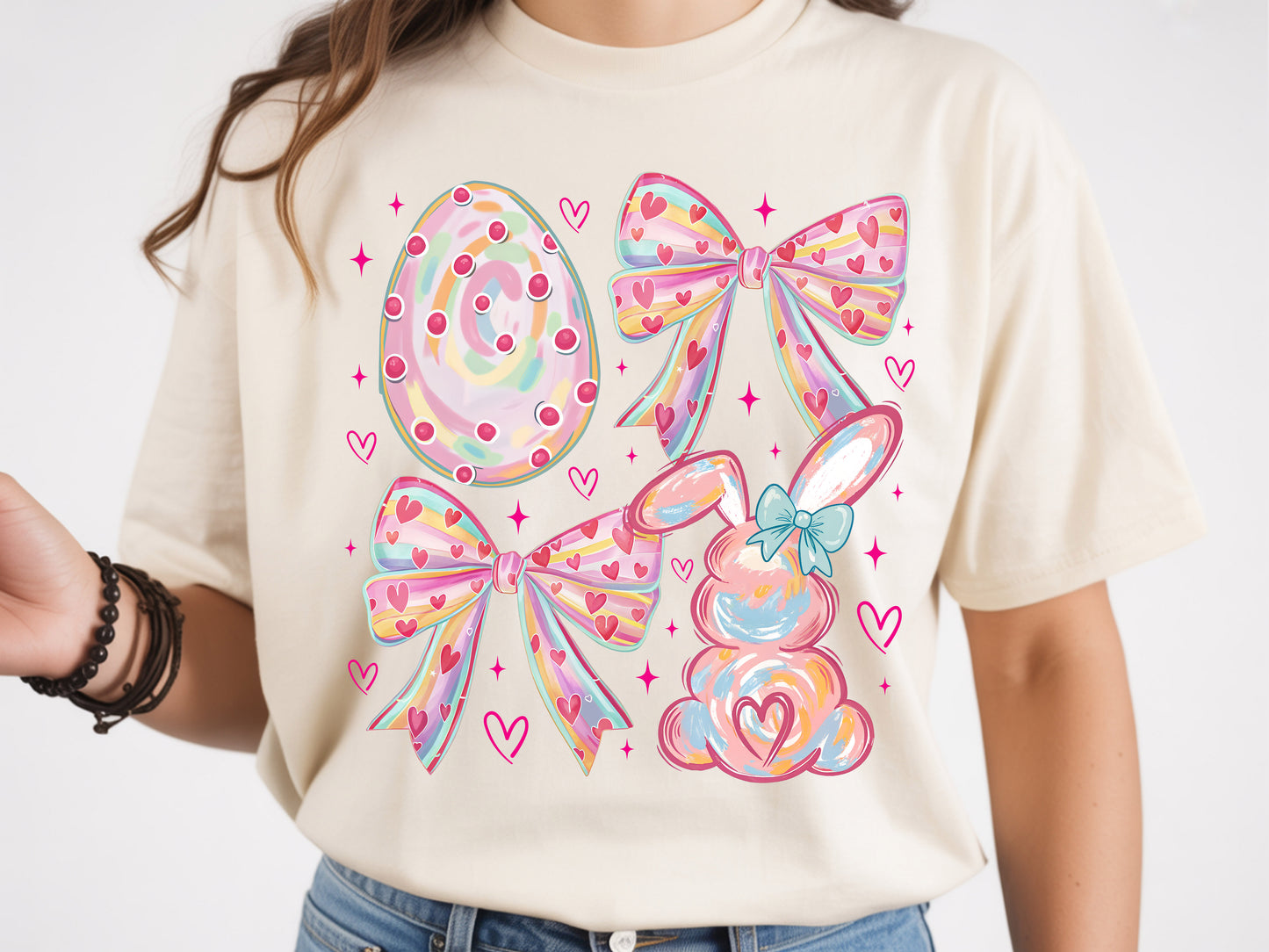 Preppy Bunny - Full Color - DTF Transfer - 2 to 5 business days