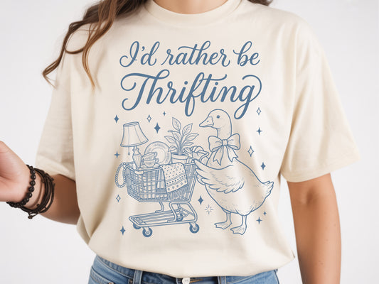 Rather Be Thrifting Goose - Full Color - DTF Transfer - 2 to 5 business days