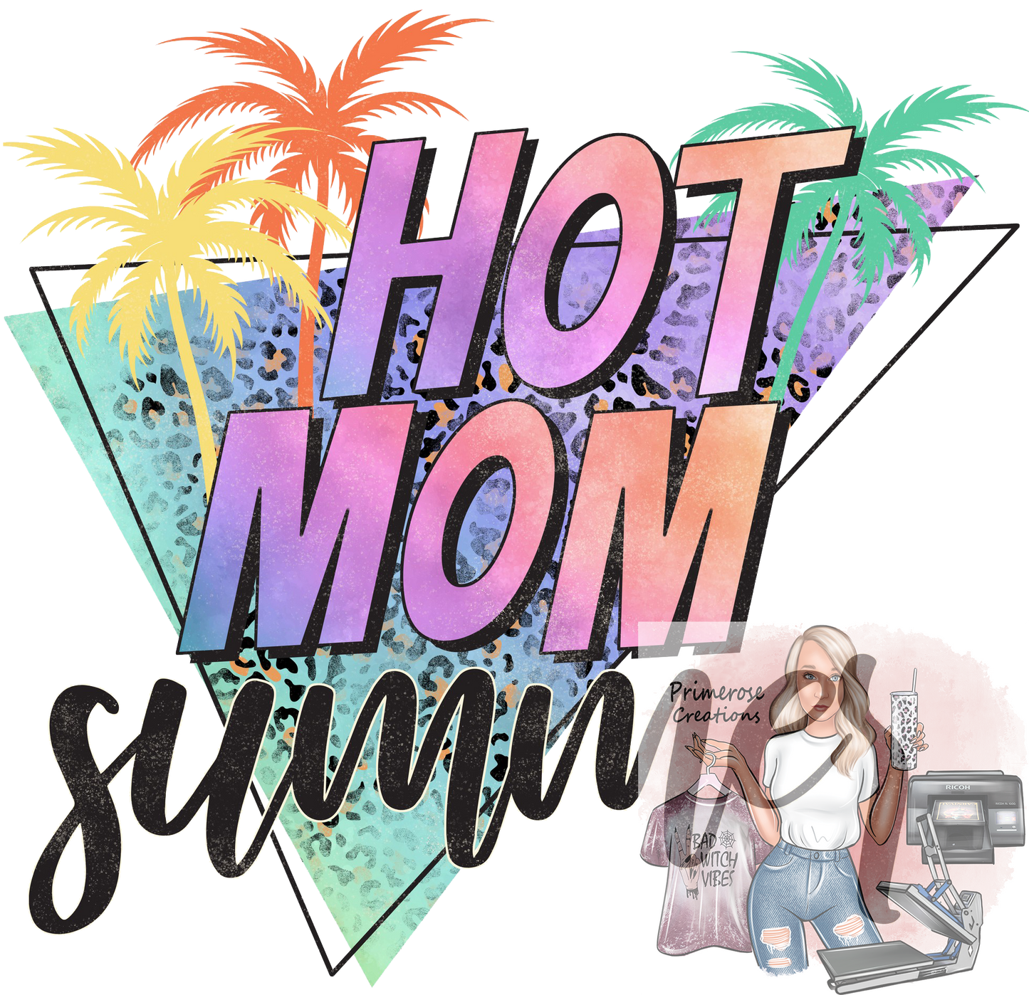 Hot Mom Summer Colorful Leopard DTF