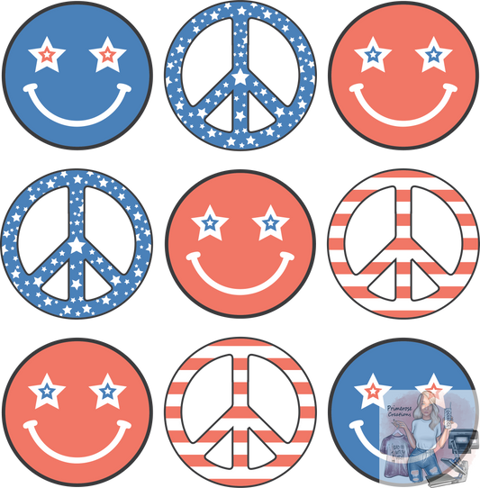 USA Peace and Smileys  DTF