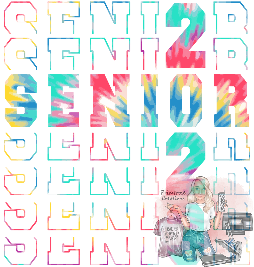 Senior Repeat Tye Dye 2023 DTF