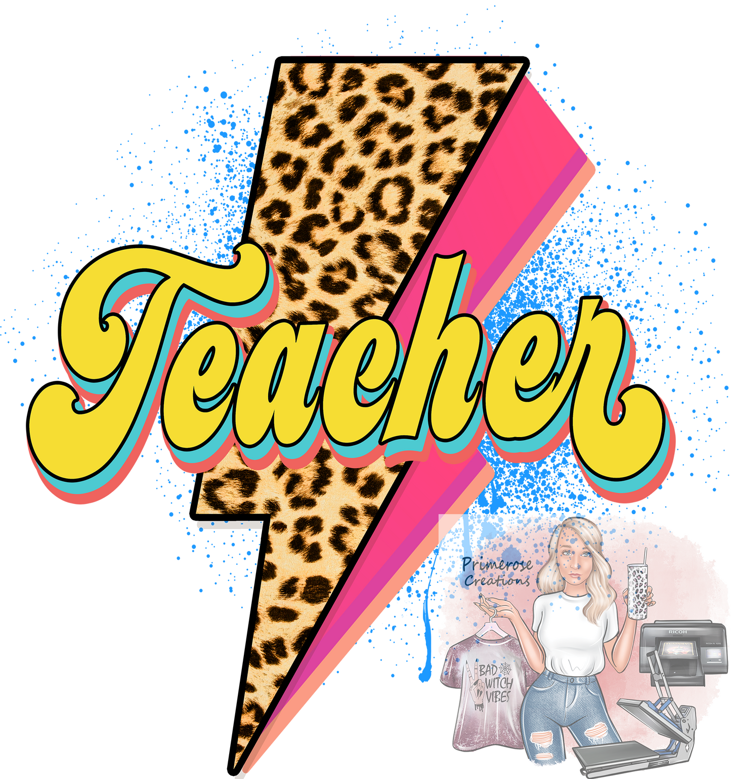 Teacher Retro Leopard DTF