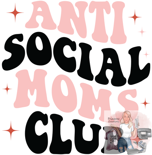 Anti Social Moms Club Pink and Black DTF
