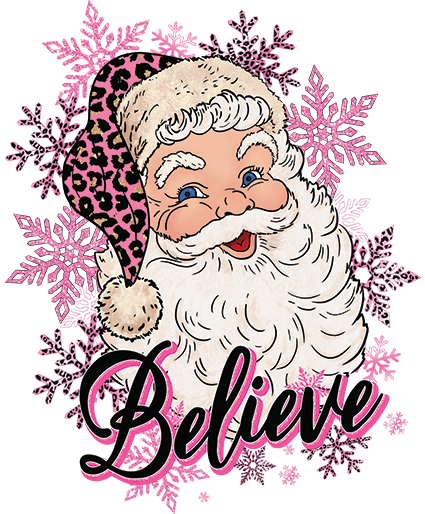 Believe Santa 3 Pink DTF