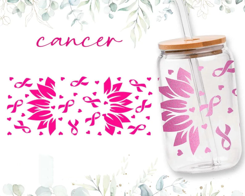 Breast Cancer Awareness Sunflower Libbey Wrap