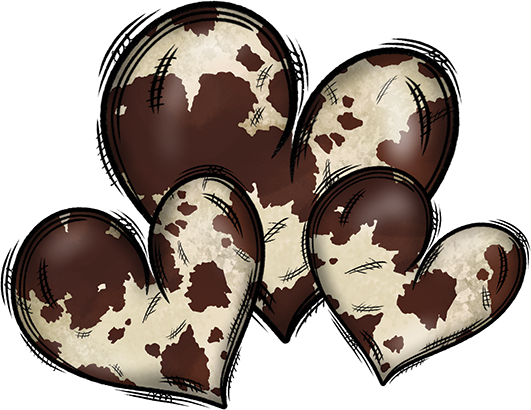 Cowhide Hearts DTF