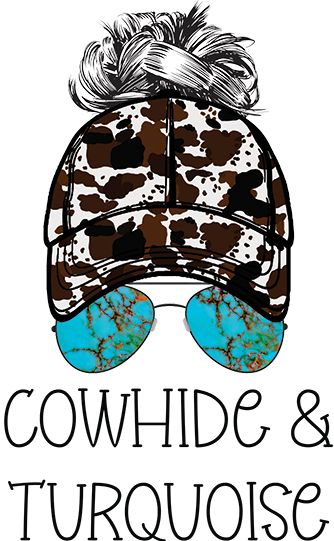 Cowhide and Turquoise DTF